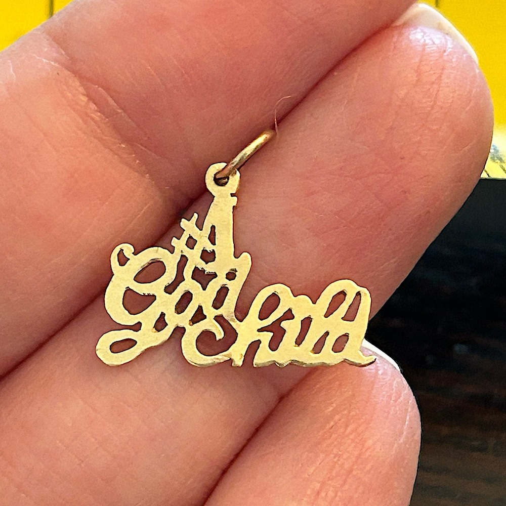#1 Godchild 14kt gold charm/pendant